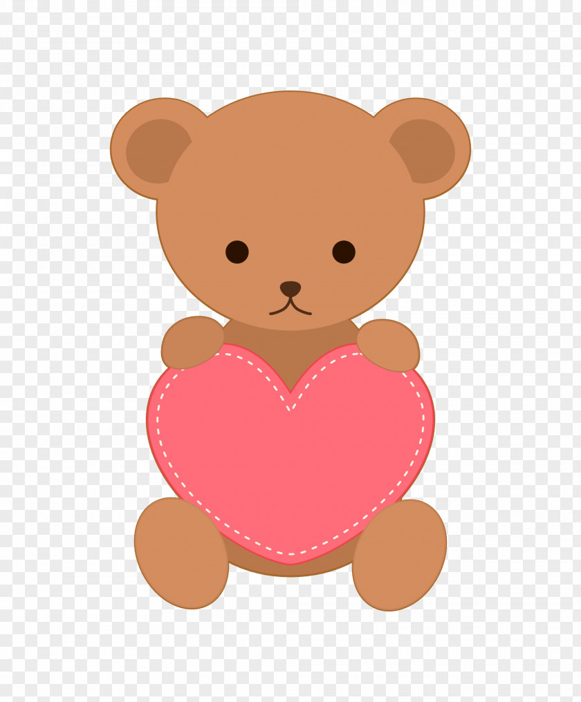 Cute Bear Wtih Heart. PNG