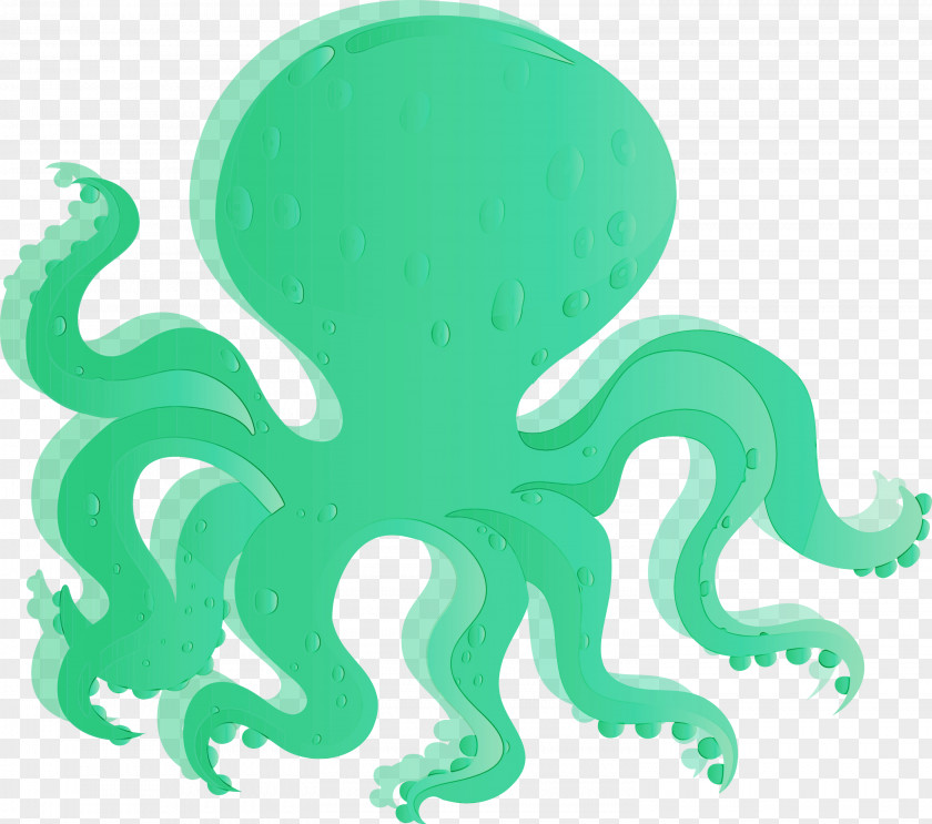 Green Octopus Animal Figure Giant Pacific PNG