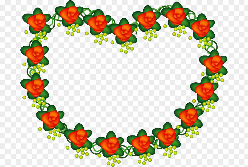 Heart-shaped Floral Border Flower Designer PNG