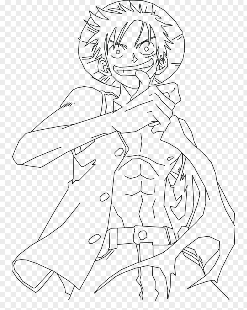 Monkey Drawing D. Luffy Line Art Character PNG