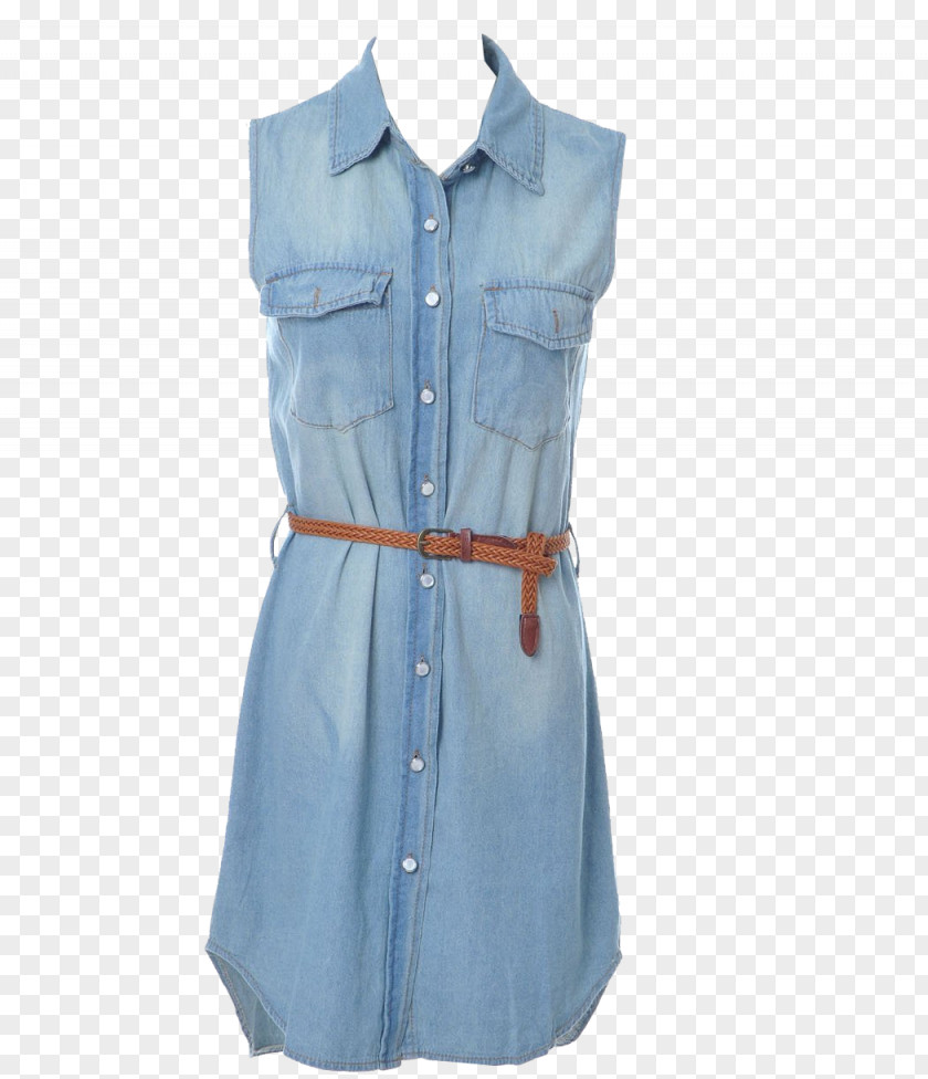 Pockets Dress Shirt Button Jeans Shirtdress PNG