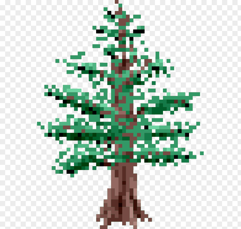 8 BIT Tree Pine Clip Art PNG