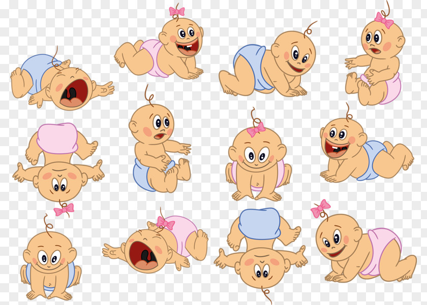 Many Children Cartoon Infant Drawing Clip Art PNG