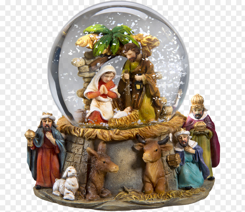 Padre Pio Bethlehem Nativity Scene Snow Globes Christmas Ornament PNG