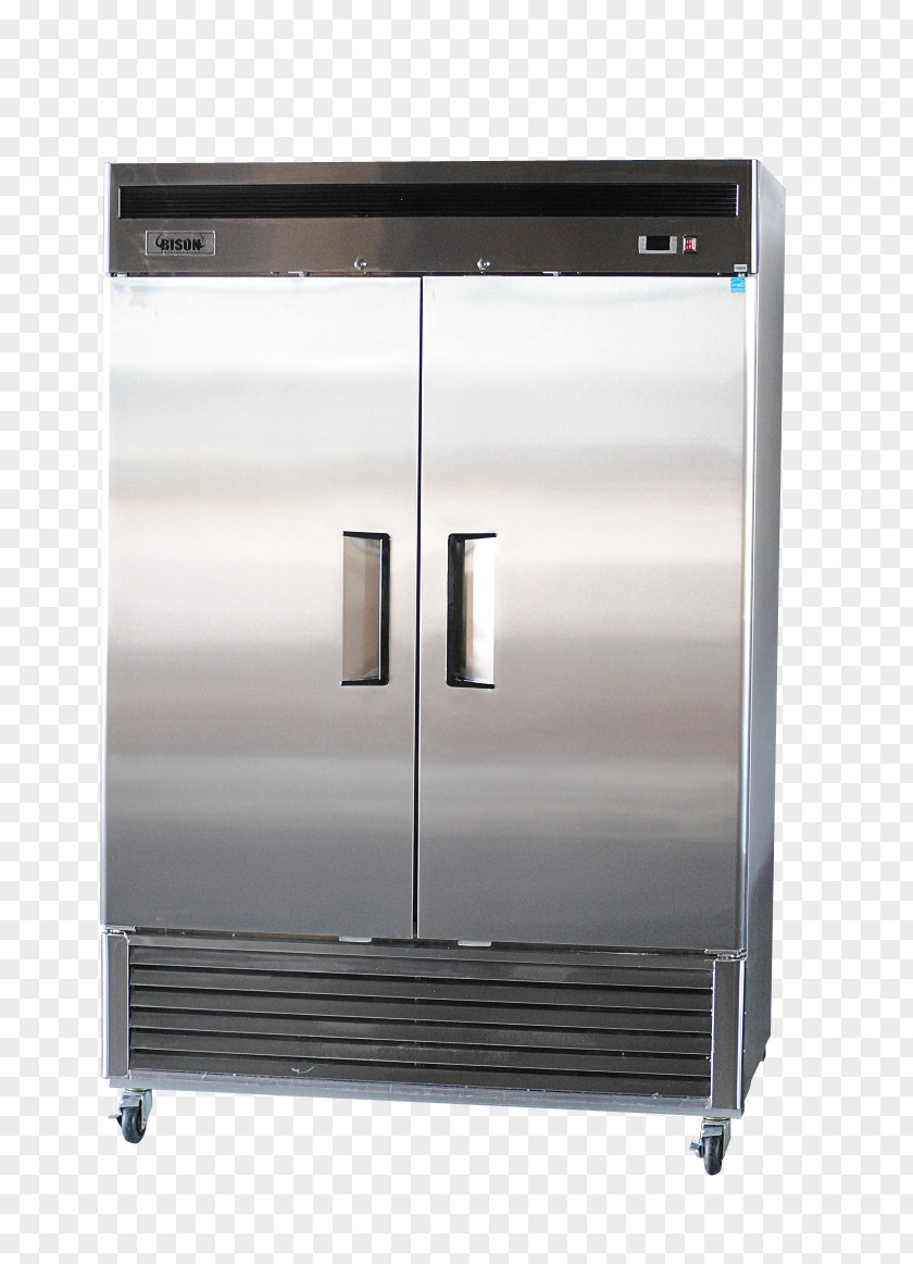 Stainless Steel Door Refrigerator Bison Freezers PNG