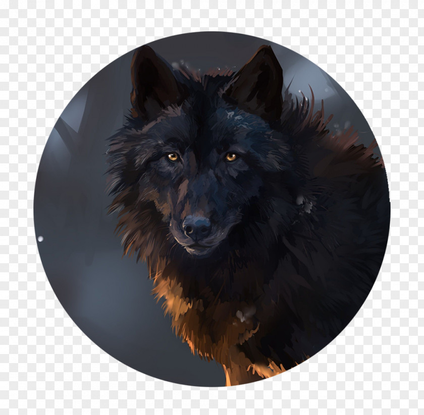 Dog Painting Black Wolf Art Drawing PNG