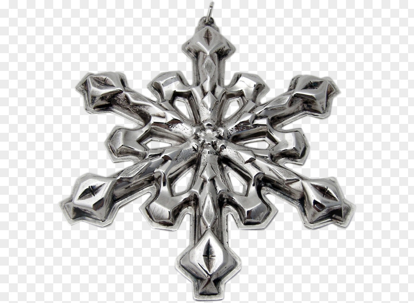 Snowflake Christmas Ornament Silver PNG