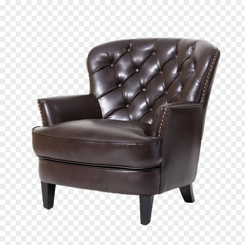 Sofa Couch Club Chair Leather Furniture PNG