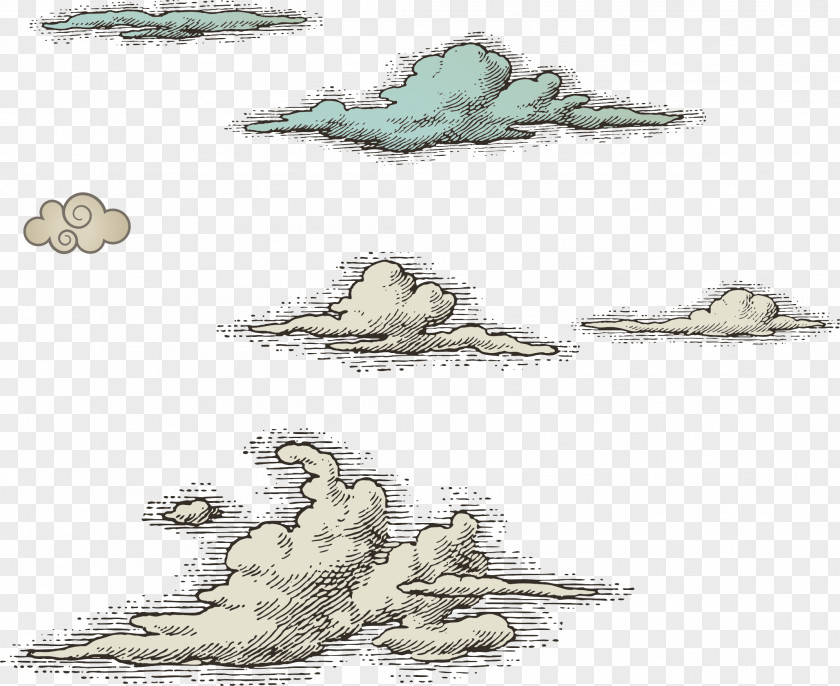 Vector Clouds Pen Drawing Cloud Euclidean Illustration PNG