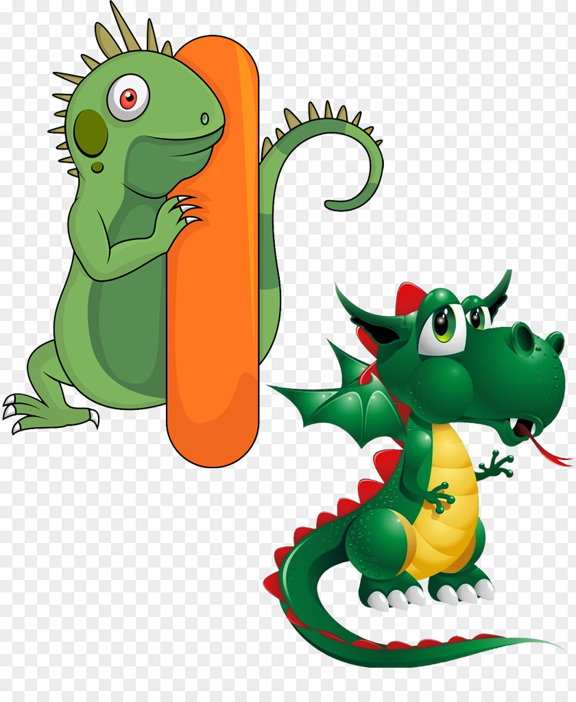 Cartoon Chameleon Dragon Cuteness Clip Art PNG