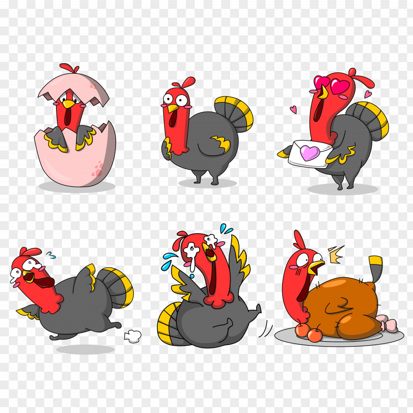Hand Painted Thanksgiving, Different Shapes, Turkey Cartoon Image Thanksgiving PNG