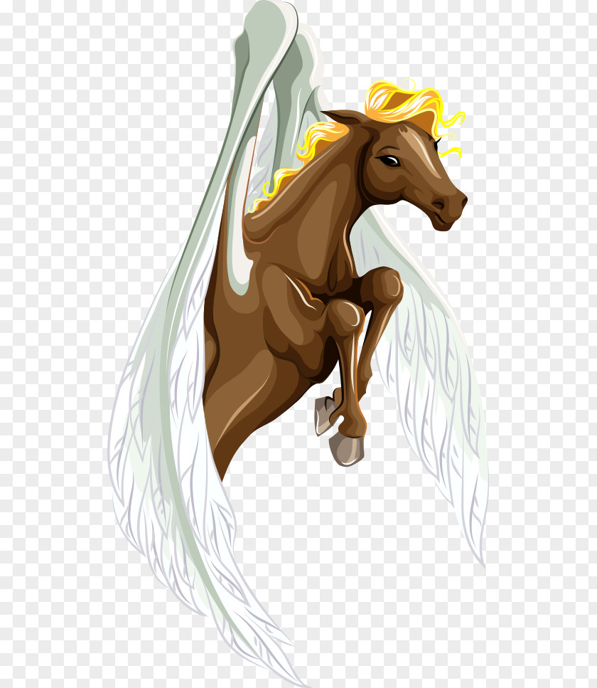 Pegasus Painted Akhal-Teke Gallop Mane Illustration PNG