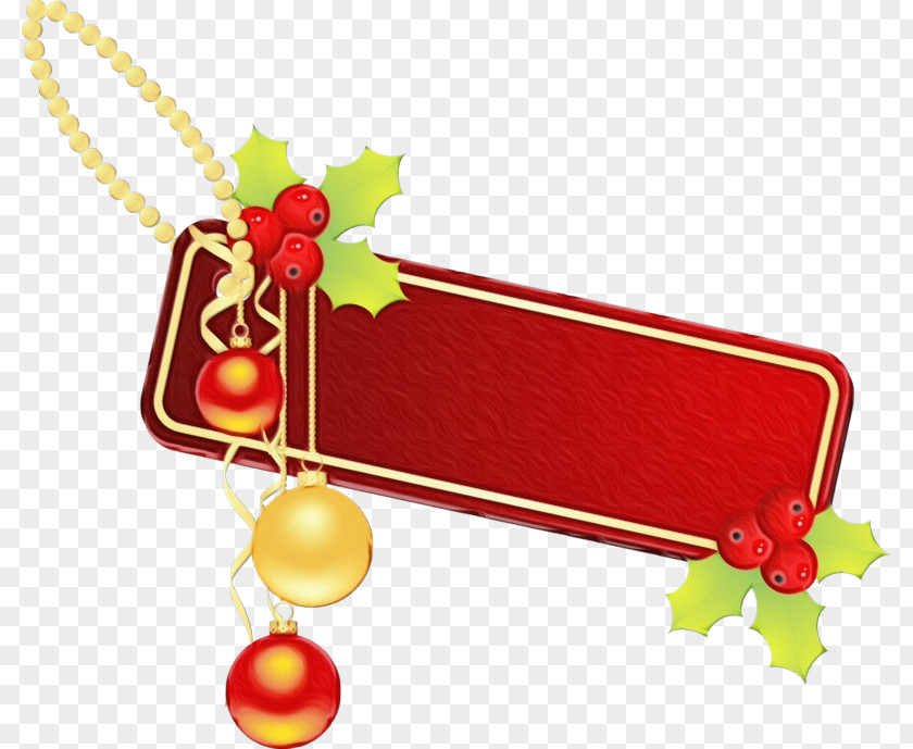 Rectangle Chain Christmas Tree Watercolor PNG
