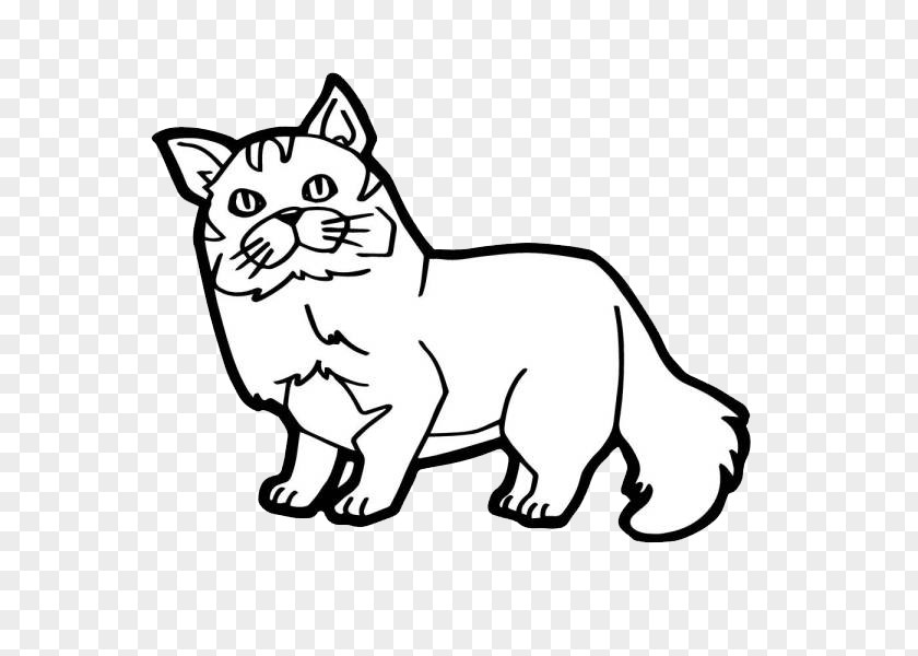 Simple Cat's Nose Cat Kitten Coloring Book Illustration PNG