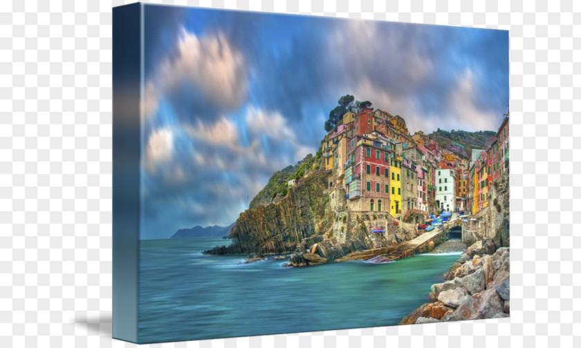 Cinque Terre Sea Promontory Headland Painting Coast PNG