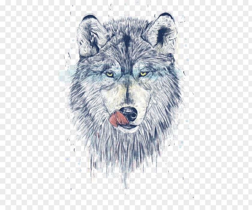 DINNER TIME Alaskan Tundra Wolf Coyote Artist PNG