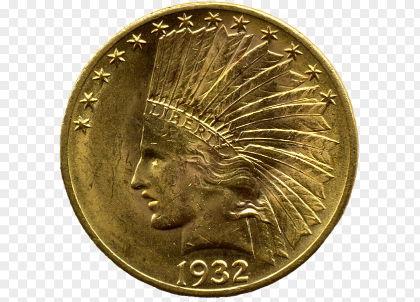 Indian Gold Coin United States American Eagle Head Pieces PNG