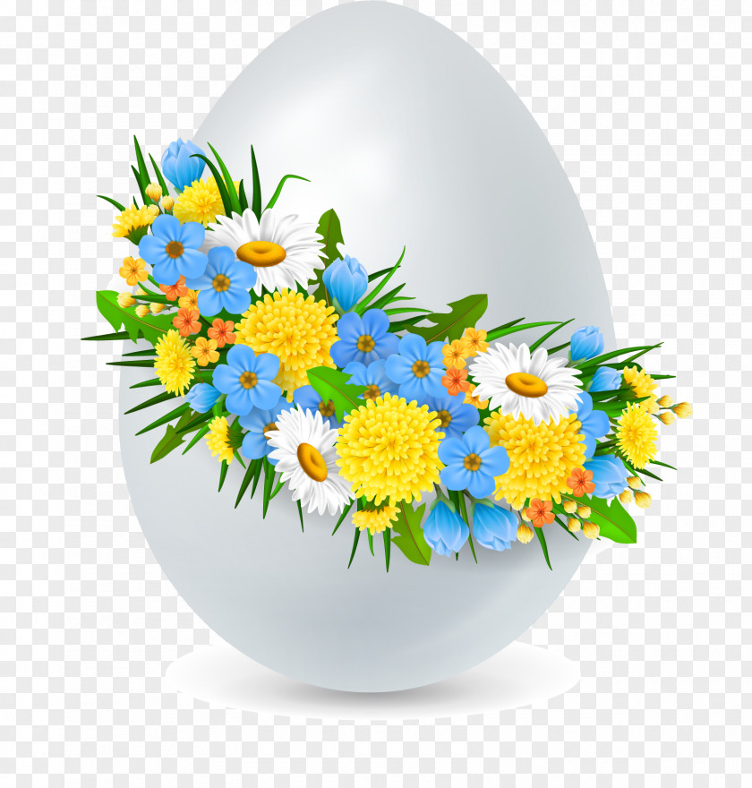 Vector Decoration Flower Egg Tart Decorating Easter PNG