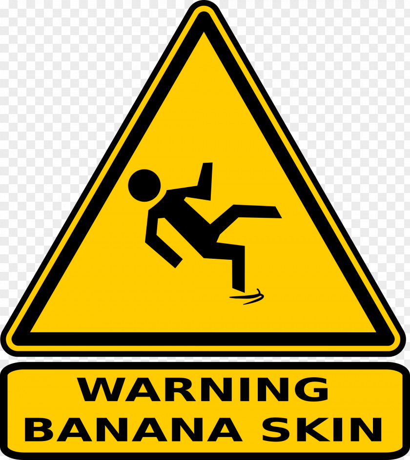 Caution Banana Peel Warning Sign Clip Art PNG