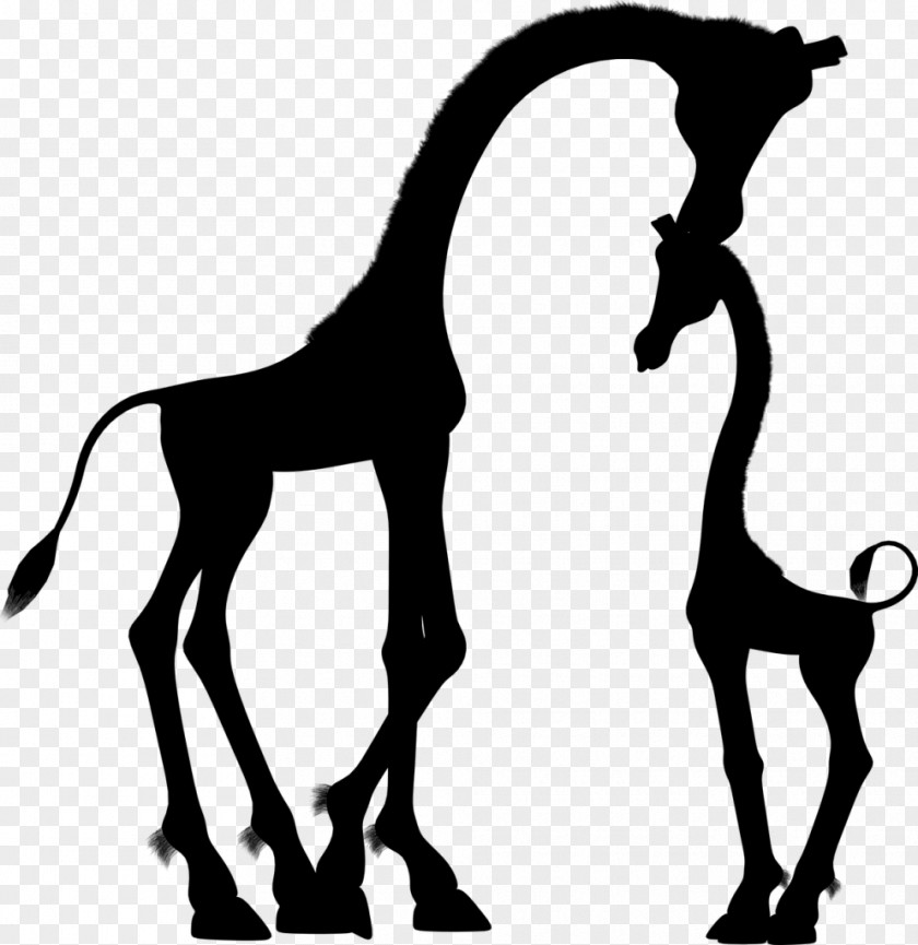 Giraffe Reticulated Silhouette Mother Child Clip Art PNG