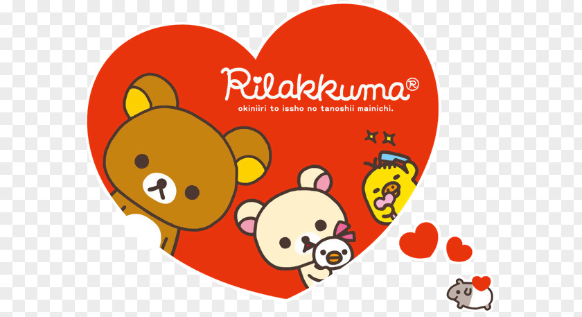 Rilakkuma Hello Kitty Valentine's Day Bear Desktop Wallpaper PNG