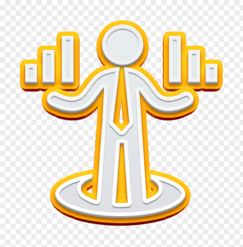 Man Icon People Businessman With Stats Graphics Of Bars PNG
