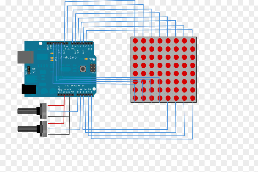 Row Of Lights Arduino Dot Matrix Dot-matrix Display Light-emitting Diode PNG