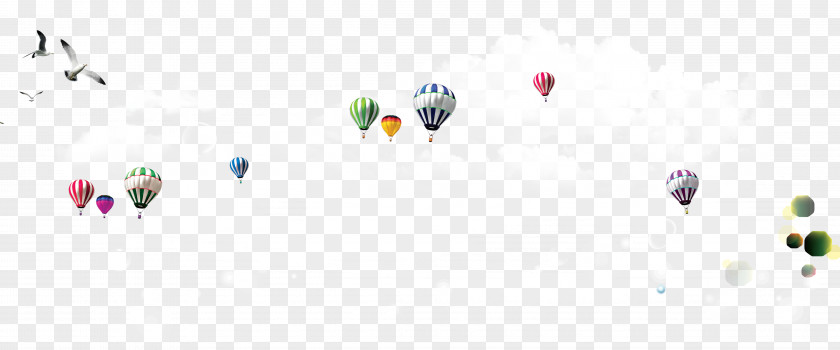 Floating Hot Air Balloon Poster Summer PNG