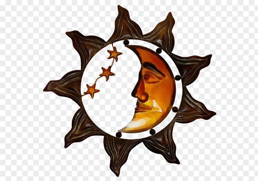 Metal Moon Sun Star Wall Sculpture PNG