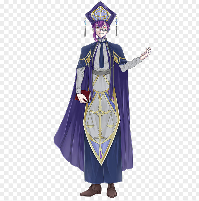 University Competition Robe Costume Dress Character Purple PNG