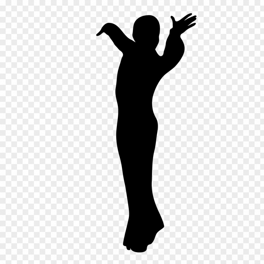 Happy Sleeve Silhouette Standing Arm Gesture PNG