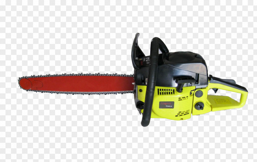 Red And Yellow Chainsaw Saw Chain Tool PNG