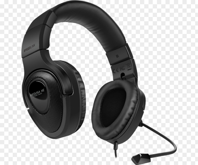 2016 Best Gaming Headset SPEEDLink MEDUSA XE Stereo Headset, Black Headphones Microphone PNG