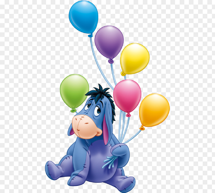 Hand-painted Blue Donkey Balloons Eeyores Birthday Party Winnie The Pooh Minnie Mouse Pluto PNG