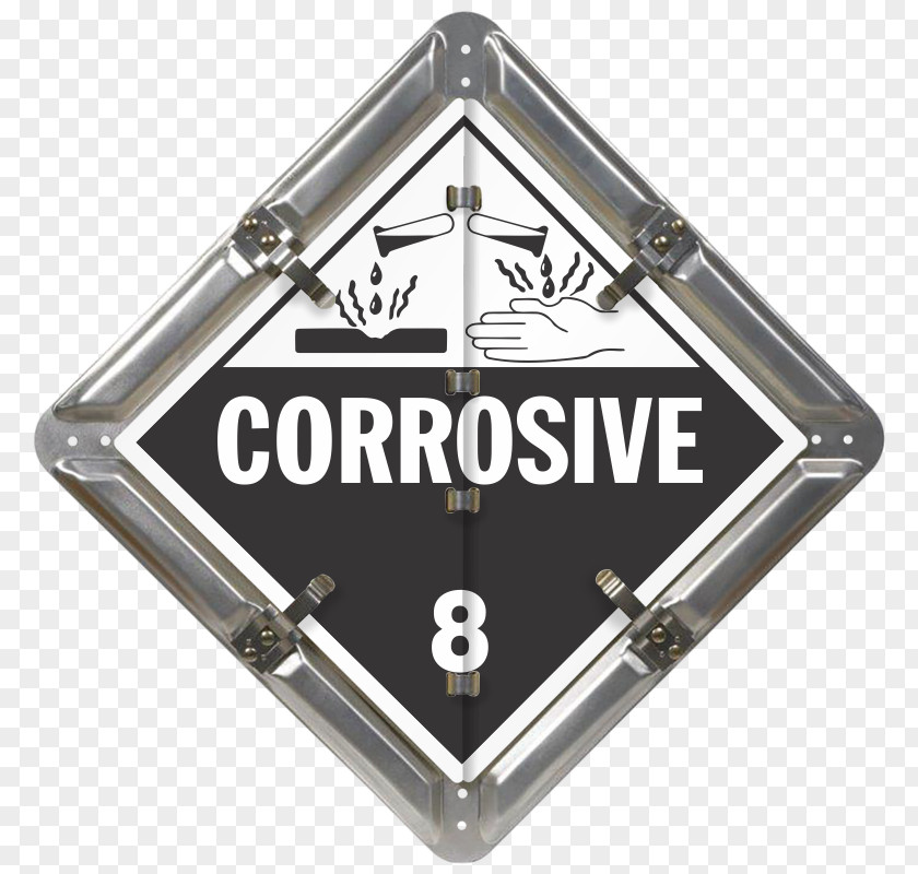 Placard HAZMAT Class 8 Corrosive Substances Dangerous Goods UN Number Sticker PNG