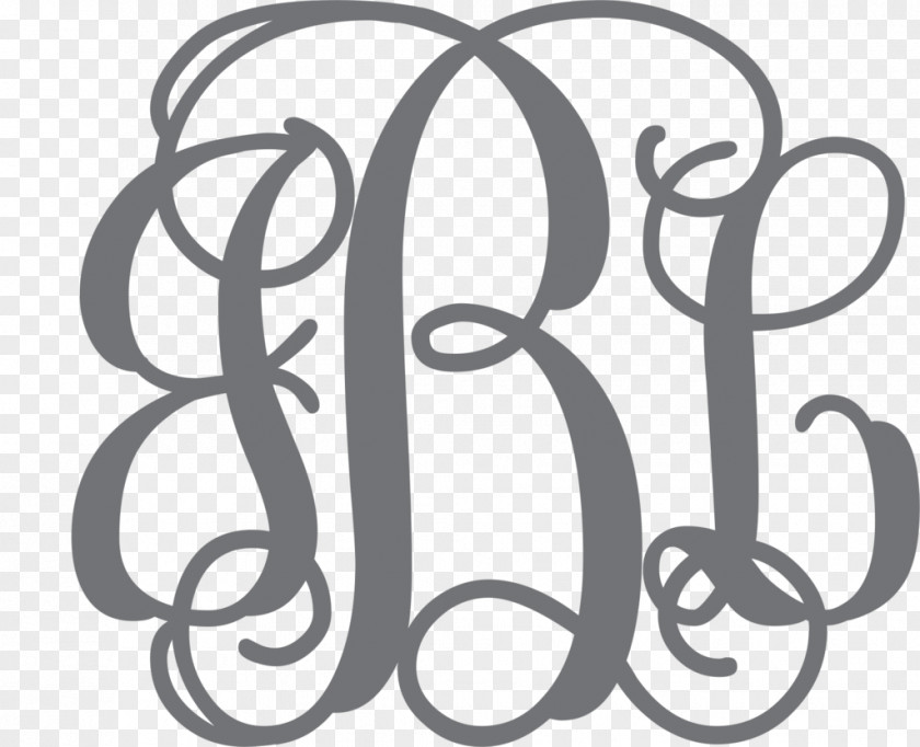 Decal Monogram Initial Letter Sticker PNG