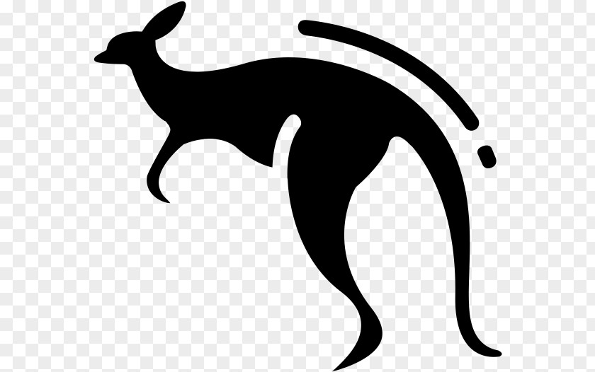M Clip ArtAustralia Symbols Kangaroo Cat-like Dog Black & White PNG