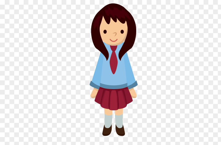 Middle School Girls Cartoon Estudante Illustration PNG