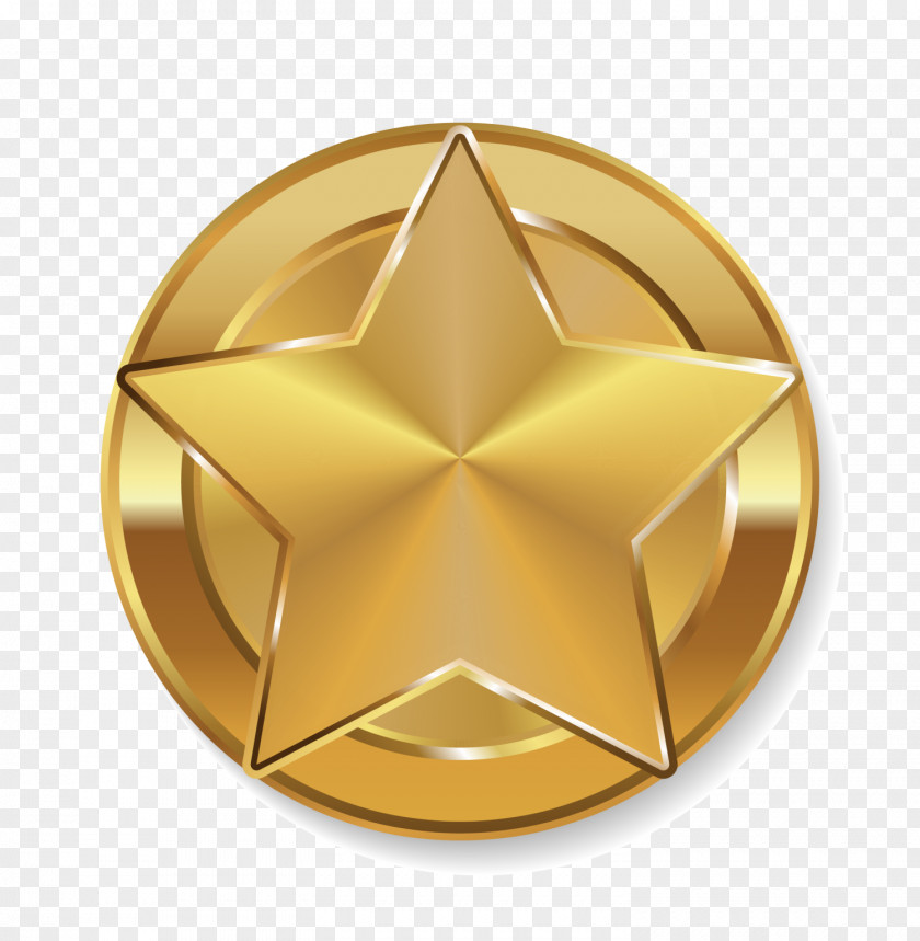 Golden Star Badge Wallpaper PNG