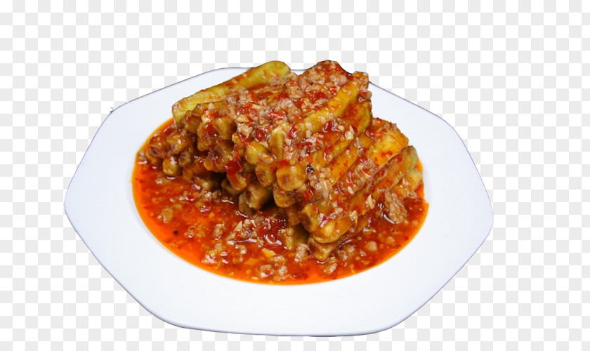 Long Eggplant With Meat Minced Pork Rice Chili Con Carne Ground PNG