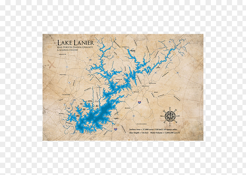 Canvas Print Lake Lanier Islands Oconee River Sinclair PNG