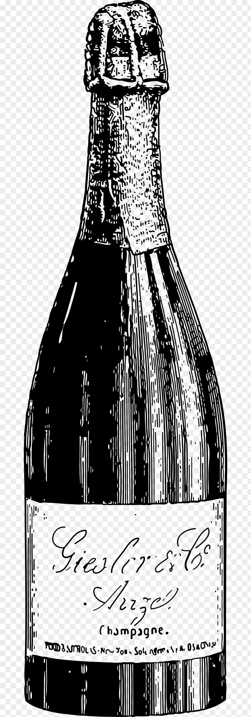 Champagne White Wine Bottle Clip Art PNG