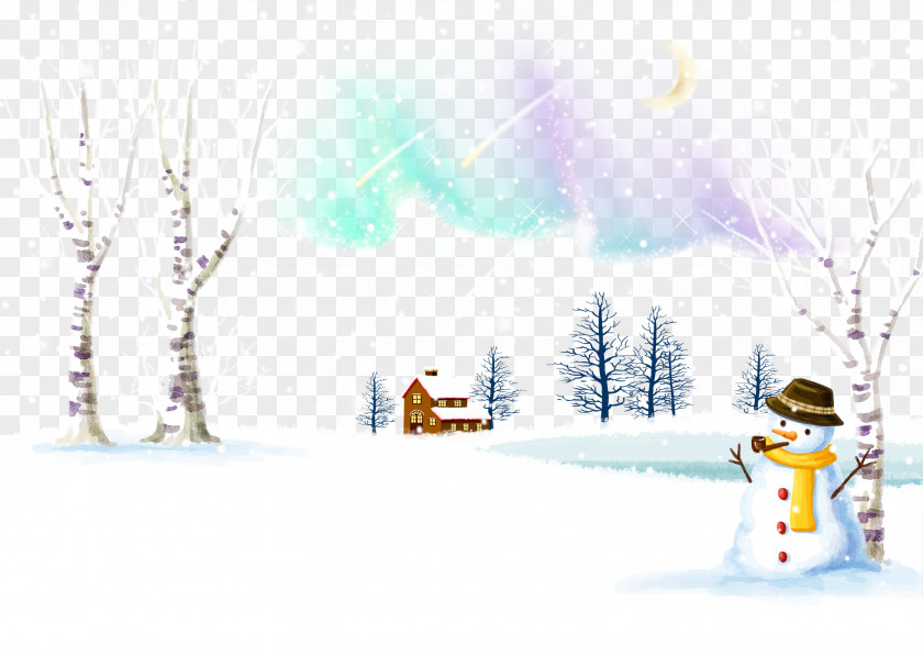 Christmas Snowman Purple Starlight Winter Illustration PNG