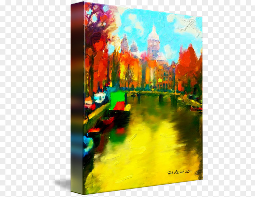 Digital Watercolor Oil Painting Canals Of Amsterdam Art PNG