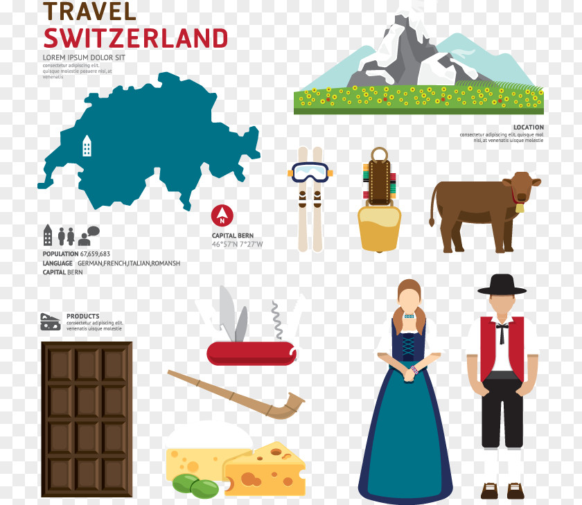 Flat TourismSwitzerland Switzerland Clip Art PNG
