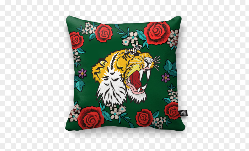 Gucci Tiger Throw Pillows Cushion Comforter Couch PNG