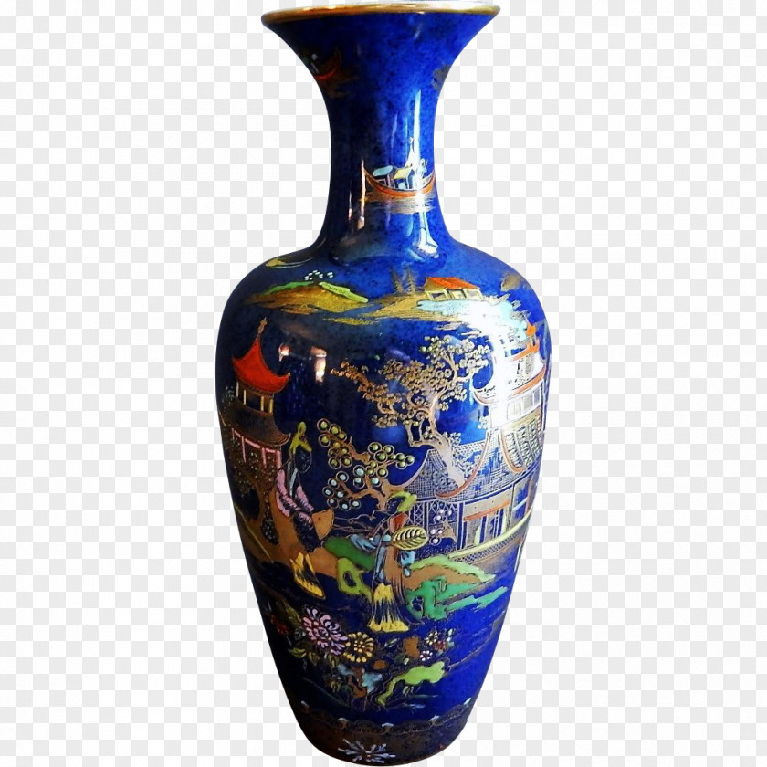 Don Carlton Ceramic Vase Cobalt Blue Artifact PNG