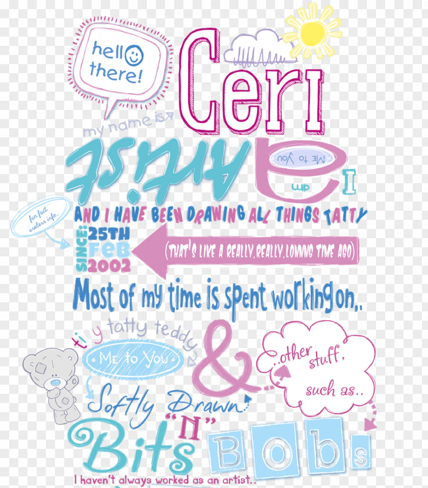 Tatty Bear Line Party Font PNG