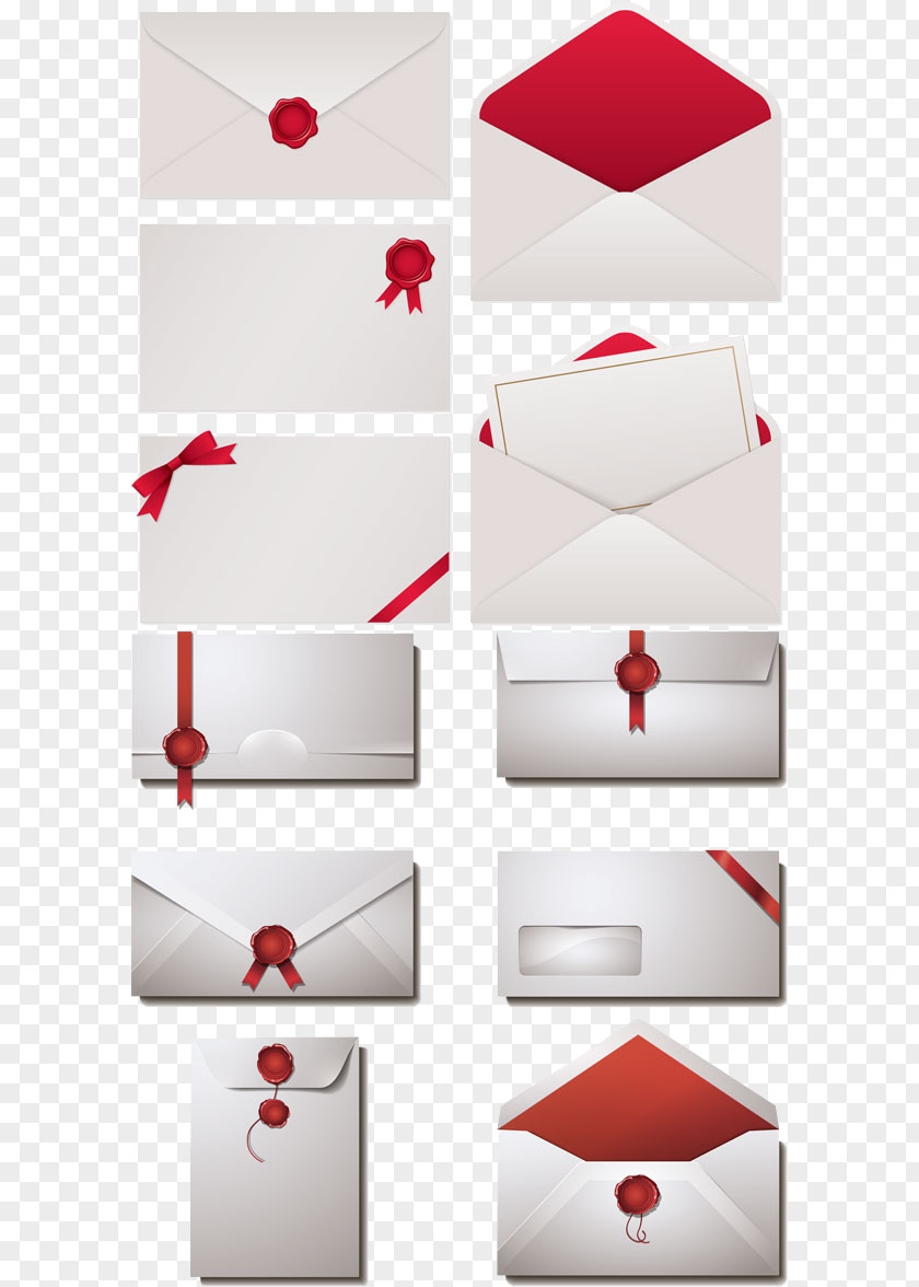 Envelope Paper Bag Red PNG