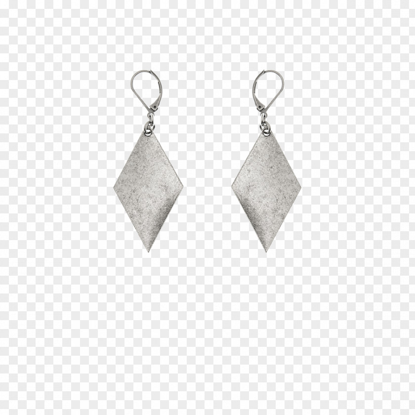 Silver Earring Rectangle PNG
